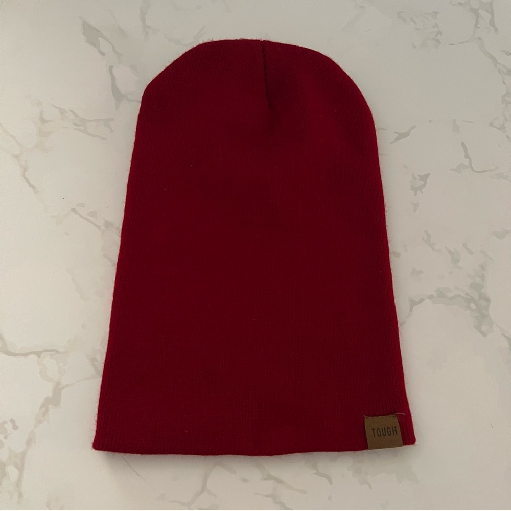 Tough Red Slouch Beanie